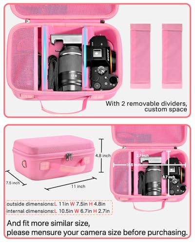 Funda rígida para cámaras Sony Alpha y otras marcas, rosa miniatura 4