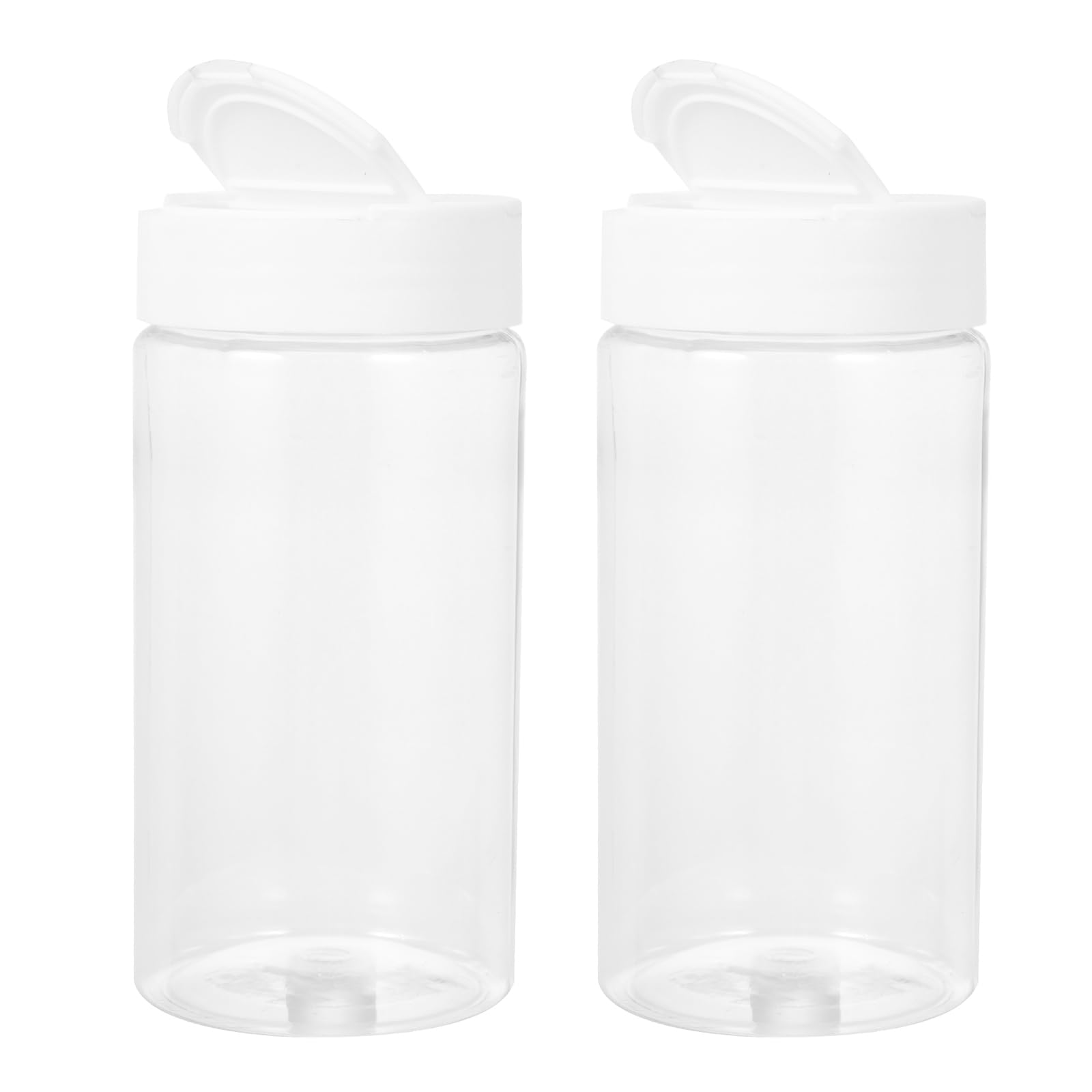Mipcase Fish Food Containers 2pcs Dispenser Container Small Animals Feeding Bottles White Terrarium Plastic Round Fish Tank Aquarium Feeding Bottles