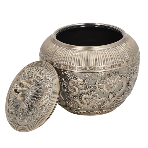 Focket Recipiente para té, Recipiente Hermético de Bronce Vintage para Almacenamiento de té, Almacenamiento de de Hojas Sueltas con Tapa Sellada para Gabinete de Cocina, Mesa de Comedor, Despensa,