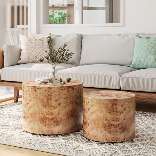 KEVINSPACE Small Coffee Table Nesting Coffee Tables Round Set of