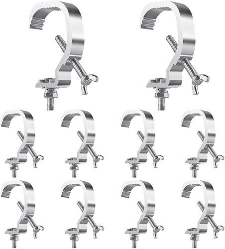 Abrazadera C Truss de 1.18 a 2 pulgadas, paquete de 10 abrazaderas de armadura de luces de escenario Olaalite para tubo de 1.181-1.969 in de