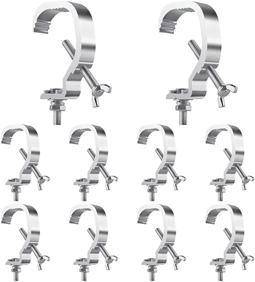 Truss C Clamp 1.18-2 Inch, 10 Pack Olaalite Stage Lights Truss Clamps, Fit for 30-50mm OD tube, Load Capacity 55LB Stage Lighting C Clamp for DJ Lighting Par Lights Spot Lights