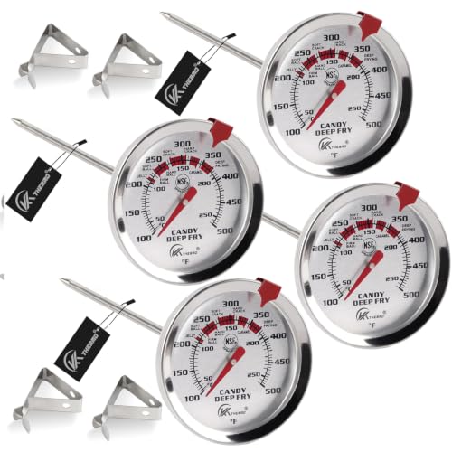 Candy Thermometer for Deep Frying Cooking Oil Thermometer with Pot Clip 4pc
