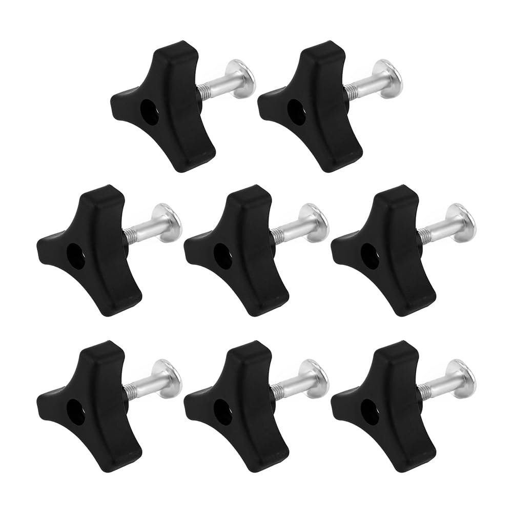 Ximie 8 Sets Lawn Mower Handle Bolts, Triangle Handle Knob Nut Bolt Lawnmower Handle Wing Nut Universal Fixing Nut