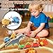 Lehoo Castle Wooden Train Set, Dinosaur Wooden Train Track Set, Wood Toy Train Set for Toddlers 2-4, Train Toys for Toddlers 3-5, Fits Thomas, Fits Brio, Fits Melissa and Doug