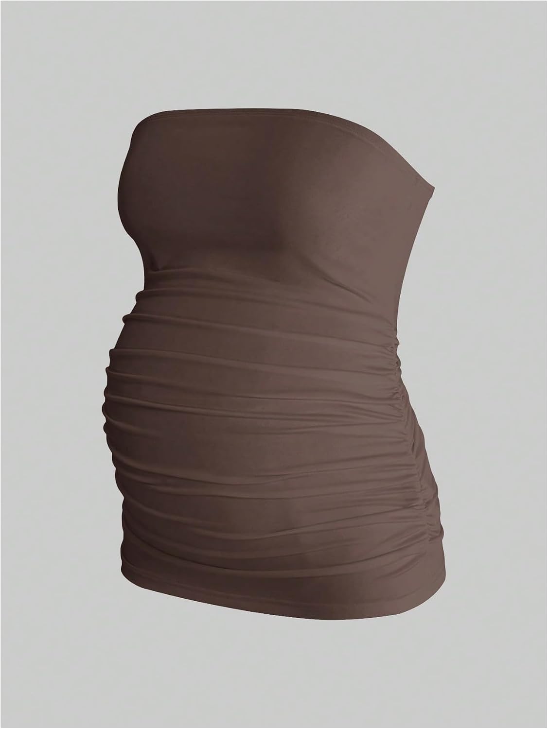 MakeMeChic Women's Maternity Tops 2 Pack Strapless Tube Tops Fall Outfits