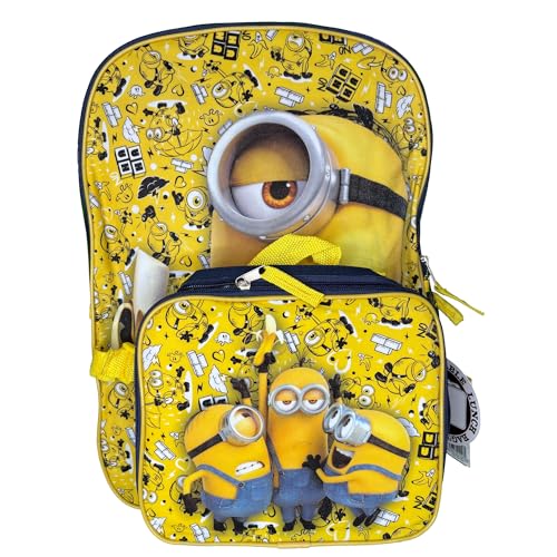 AI ACCESSORY INNOVATIONS Despicable Me Minions Full Size 16 Inch Backpack with Detachable Lunch Box