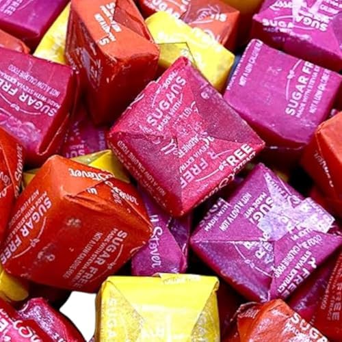 Sugar Free Fruit Chews Candy, Cherry, Strawberry, Lemon, Orange-1 lb | Diabetic-Friendly, Plant-Based, Individually Wrapped(24 oz)