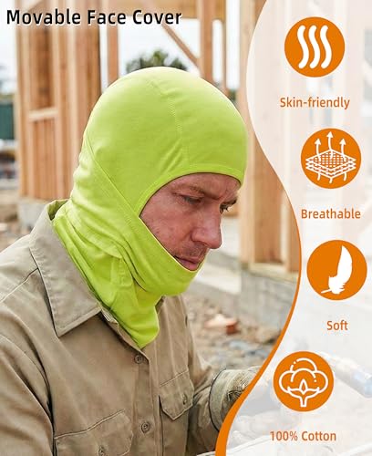 Image of BOCOMAL FR Face Mask Flame Resistant Balaclava 5.5oz Lightweight Arc Rated Helmet Liner Covering Hood for Welding