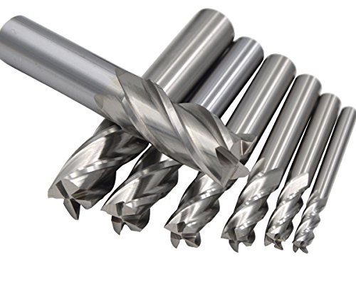 Image of 7 8.5 9 10 10.5 11 12mm 7Pcs 4Flutes HSS Square Nose End Mill CNC Router Bits Metal Cutting Flat Cutter Slotting Profiling for Aluminum Copper Brass Bronze