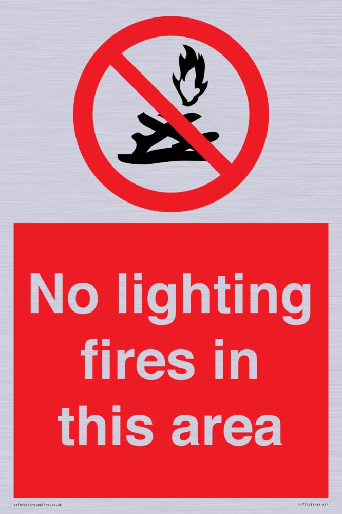 No lighting fires in this area Sign - 200x300mm - A4P