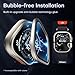LϟK 2 Stück für Apple Watch Ultra 3/2/1 Displayschutzfolie 49mm - 9H gehärtetes Glas + Titanlegierung Rahmen [Bleiben Sie Original+Blasenfrei] Wasserdichte HD Glasfolie für iWatch Ultra 49mm