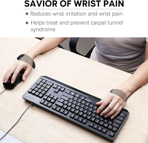 Image of Left-Handed and Right-Handed Truly Ergonomic Wrist Rest for Mouse and Keyboard, Carpal Tunnel Support, Pain Relief, Anti-Fatigue, Easy Glide, Office Computer Laptop Gaming (Left+Right)