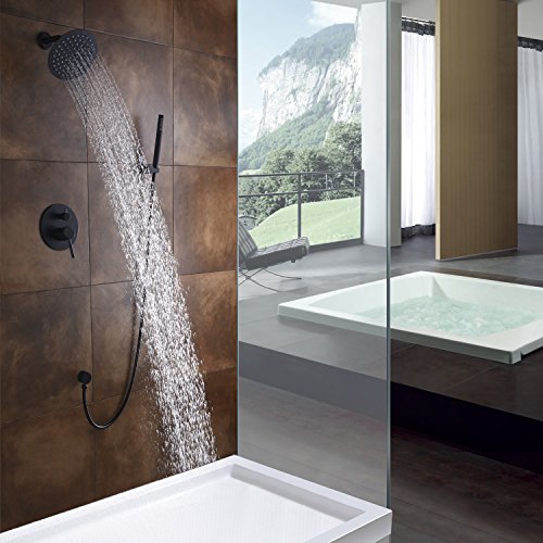 Black Shower Fixtures, Matte Black Shower Faucet Set, Black Shower System with Rain Shower and Handheld,Sumerain - Thumbnail 5