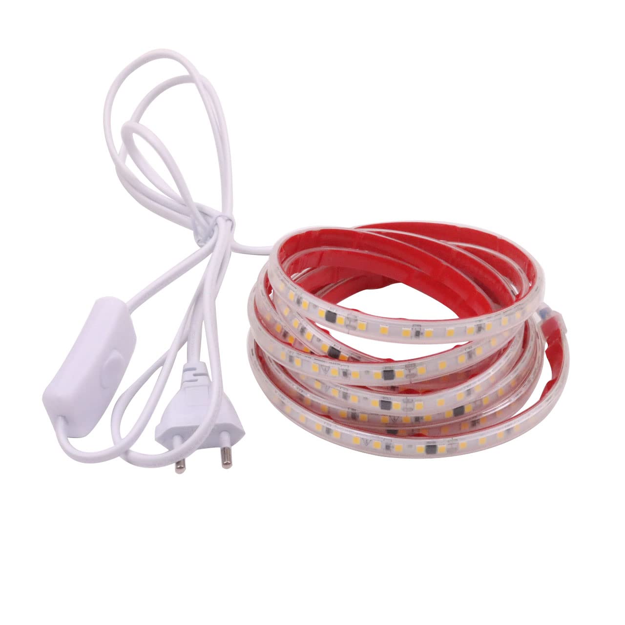 220V Striscia LED Adesive 5M 2835 120 leds/m Super Luminous Strip, IP67 Flessibili Strisce 6000K Bianco Freddo per Interno Esterno (Bianco Freddo, 5.00)