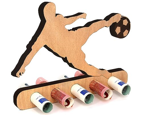 Giftota - Originelle Holz Geldgeschenk für Fußballer, Fußballliebhaber - Geschenke aus Holz für...