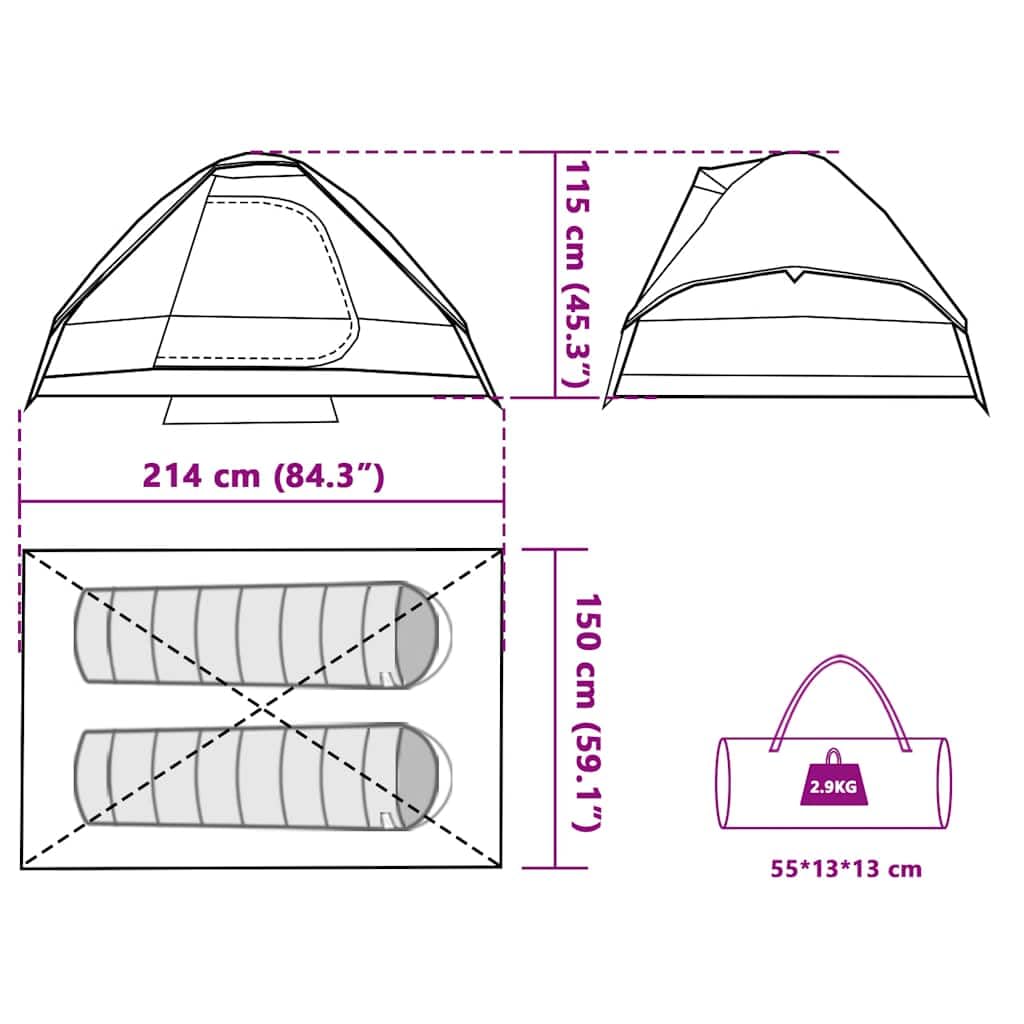 Mangloder Kuppel-Campingzelt für Personen Weiß Wasserdicht Winddicht leicht und kompakt, ideal für Outdoor Abenteuer, Wandern, Trekking, Festival, Strand, Garten, Angeln, Reise, Rucksack, Biwak