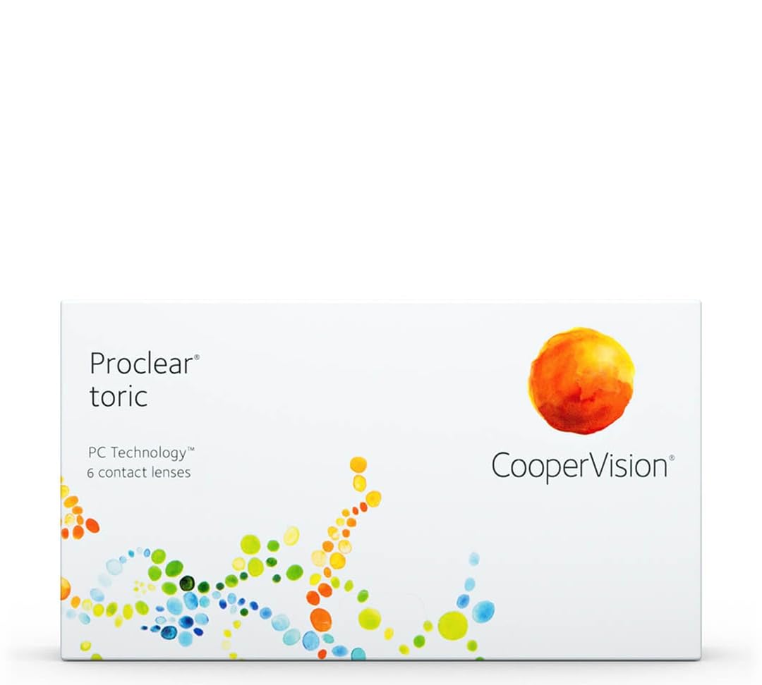 Proclear Toric, torische Monatslinsen weich, 6 Stück / BC 8.8 mm / DIA 14.4 / CYL -0,75 / Achse 020 / -07,00 Dioptrien