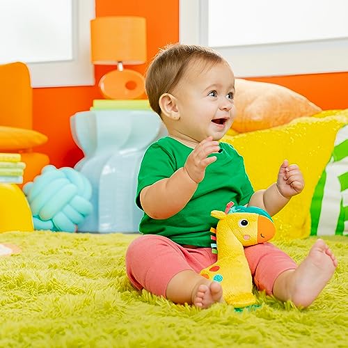 Image of Bright Starts Safari Soother Rattle & Teether Toy for Stroller and On-The-Go - Giraffe - Unisex, Newborn +
