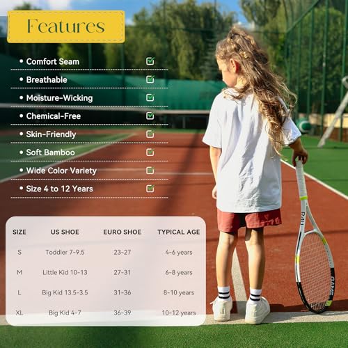 Zando Girls Striped Athletic Socks Kids Soccer Crew Socks School Uniform Cotton Ankle Socks for Toddler4