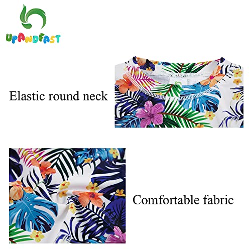 Image of upandfast Girls Rash Guard Set Long Sleeve Two Piece Swimsuit with UPF 50+ Sun Protection for Girls 3-8 Years