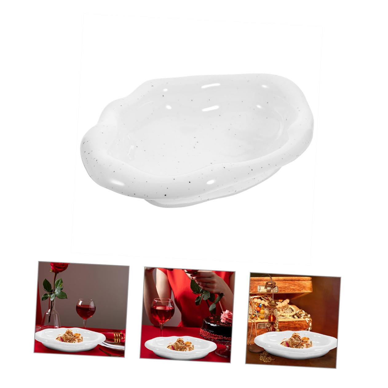 LIFKOME Schmucktablett Aus Keramik Dekorative Ringschale Schmuckteller Für Schlafzimmer Ablage Für Ohrringe Und Ringe Multifunktionales Schmuckhalter-tablett