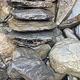 Kecilke Aquarium Rocks 5lb Natural Stream Stone 3-4pcs Slate Stones for Aquascape, Fish Tank Decorations, Reptile & Turtle Habitat Basking Rock(2-7”)
