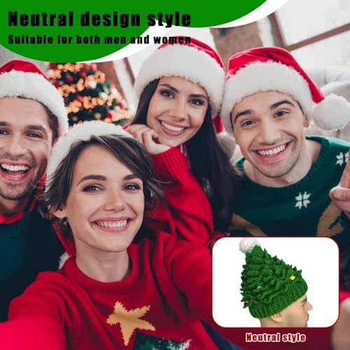 gorros verdes do Natal, gorro unissex do inverno do Natal,Chapéus de inverno Chapéu de Papai Noel -