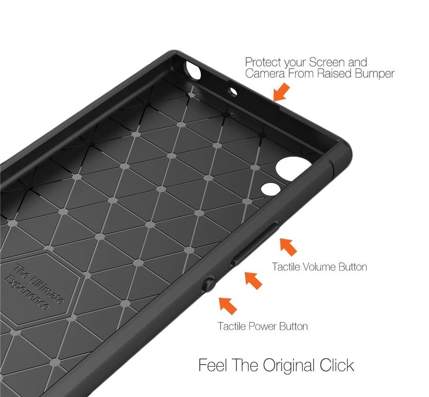 Image of Hybrid Carbon Fiber Back Case for Sony Xperia XA1 Ultra (Black)