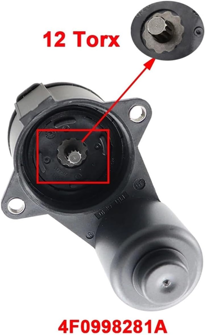 Electronic Brake Caliper Actuator 1pcs Caliper Servo Motor Wheel Handbrake Brake 6 or 12 Torx Tooth Fit for A6 S6 Quattro 2005-2011 4F0 998 281A/B 4F0998281 Plug-and-Play Actuator Assembly(12 Torx Teeth)