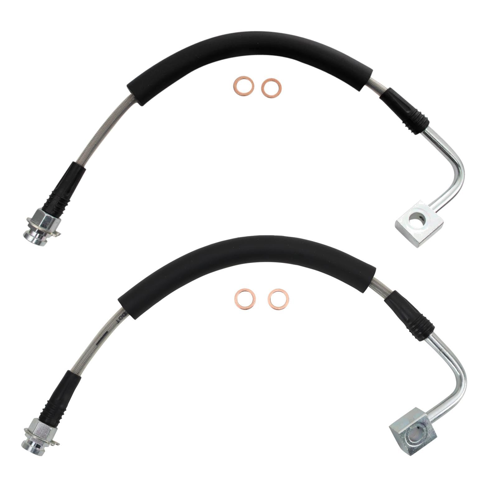 TRQ Performance Front Driver &amp; Passenger Side Brake Hose Set