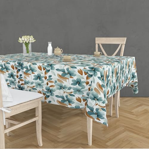 Image of Amazon Brand - Umi Super Soft Brushed Microfiber Cotton Dining Table Cloth, Printed Rectangular 6 Seater Table Cover 60X90(Inches), (6 to 8 Seater, Green)