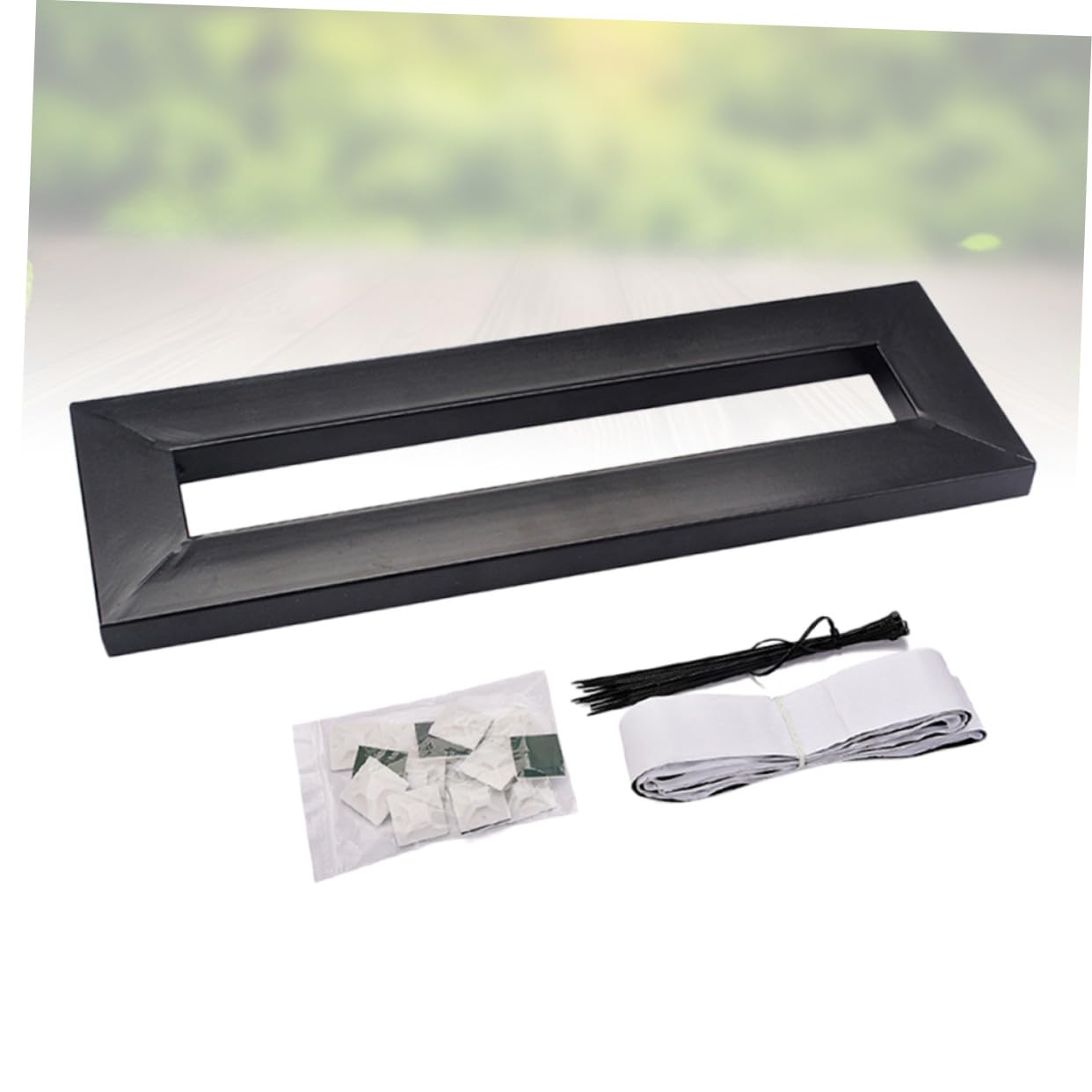 Supporto Effetti Chitarra Elettrica Nero Singolo 40x13cm Metallo | 15 Fascette, 15 Ventose, 1 Striscia in Tessuto a Strappo, Profilo Compatto, per Alimentazione Effetti Pedalboard