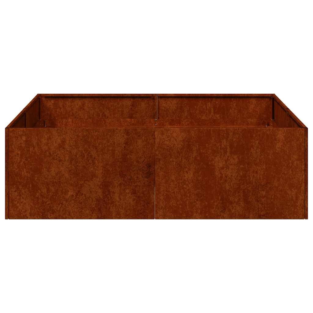 Jardiniere Rouille 100x100x30 cm Acier corten Interieur Exterieur Jardin Balcon Patio Grande Jardiniere rectangulaire Fond Ouvert Stable Design Moderne sans Entretien