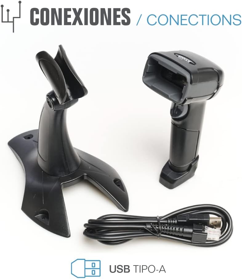 iggual QR Barcode Scanner dimensions: 160mm length, 80mm width, 100mm height