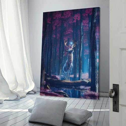 Toile murale 3D cerf pour sublimer votre couloir et vos escaliers avec élégance
