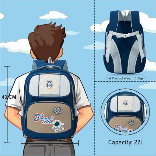 Image of Tinytot 22 Litre 17-Inch Waterproof Large School Bag for Boys & Girls, Kids School Bag, School Backpack for Girls and Boys, for Kids, Ideal for Children
