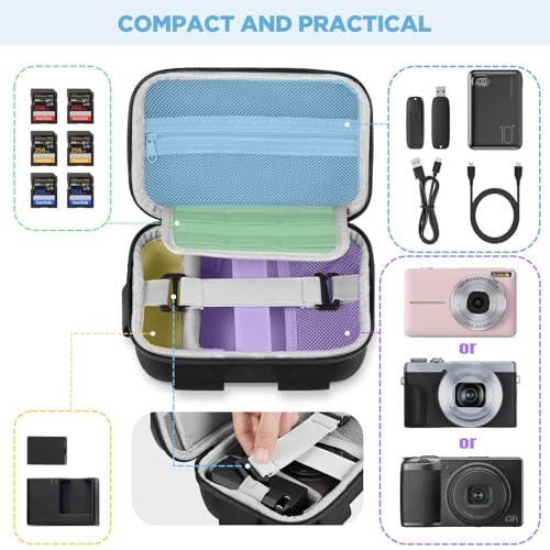 TAAOKA Digital Camera Case, Protective & Lightweight Camera Case with 3 Carrying Ways, Waterproof & Shockproof Small Camera Bag for Power Shot/Sony DSCW800/DSCW830 - Black by TAAOKA - Used condition - Image 2