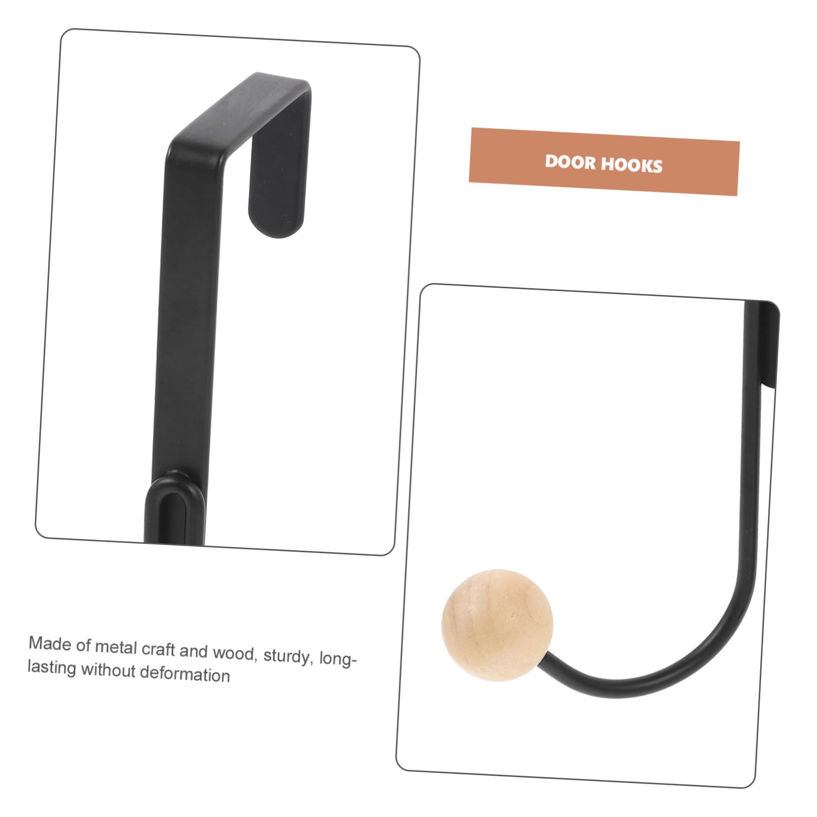 Didiseaon 5 Juegos Gancho De Puerta Simple De Hierro. Estante De La Puerta Ganchos De Revestimiento Para Colgar Gancho Sobre La Puerta Ganchos Para Puerta Dormitorio Metal Black 2 Piezas * 5