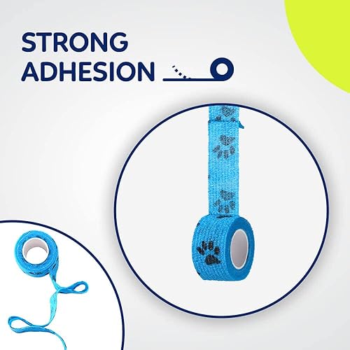 Miniatura 23 de WePet Envoltura para mascotas, vendaje autoadhesivo no tejido, gasa cohesiva de emergencia, para perros, gatos, caballos, pájaros, heridas, 6