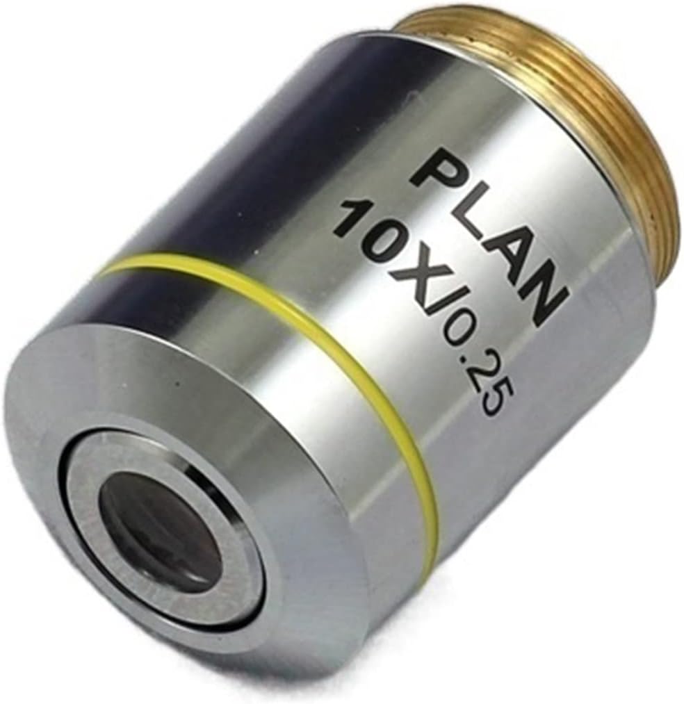 顕微鏡アクセサリーキット シルバーの生物学的顕微鏡4倍10倍20&times;40倍100倍無限大計画の目的レンズ糸 顕微鏡スライド(10X)