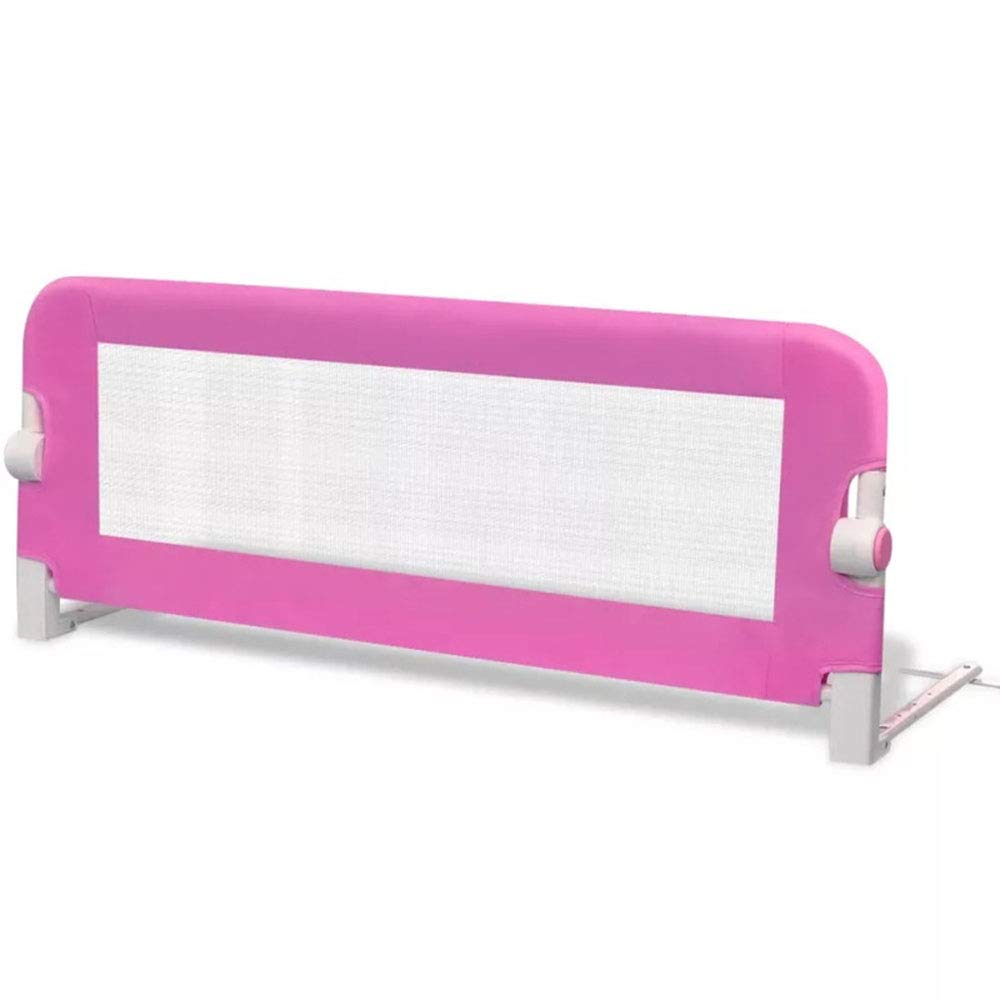 Barandilla de Cama, barandilla de Cama anticaída, Malla Transpirable abatible hacia Abajo, Rosa, 120 cm