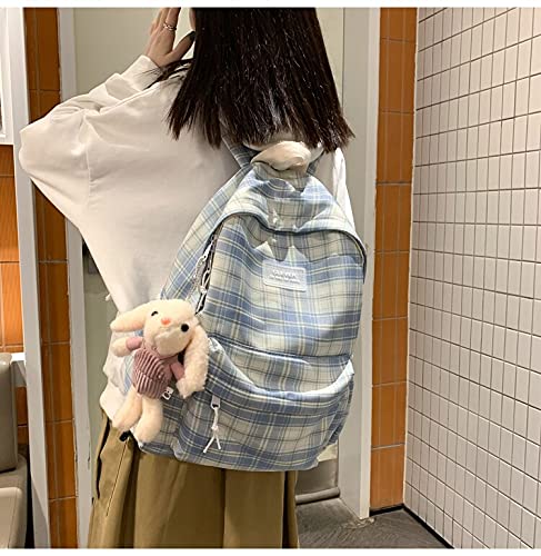 Rugzak Mode Tas Rugzak Nieuwe Geruite Vrouw Student Rugzak Vrouwelijke Nylon Casual Reistas Vrouwen Dagelijks Carry… - Afbeelding 3