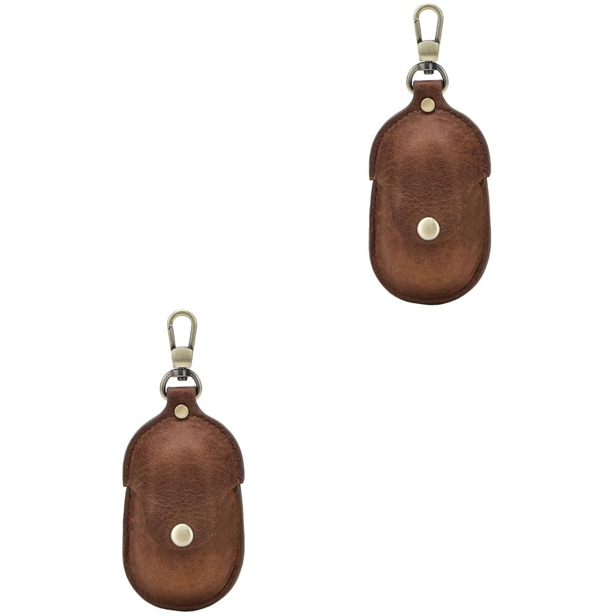 HEMOTON 2piezas Estuche De Cuero Genuino para Auriculares Inalámbricos Almacenamiento Portátil Protección y Diseño Elegante Marrón