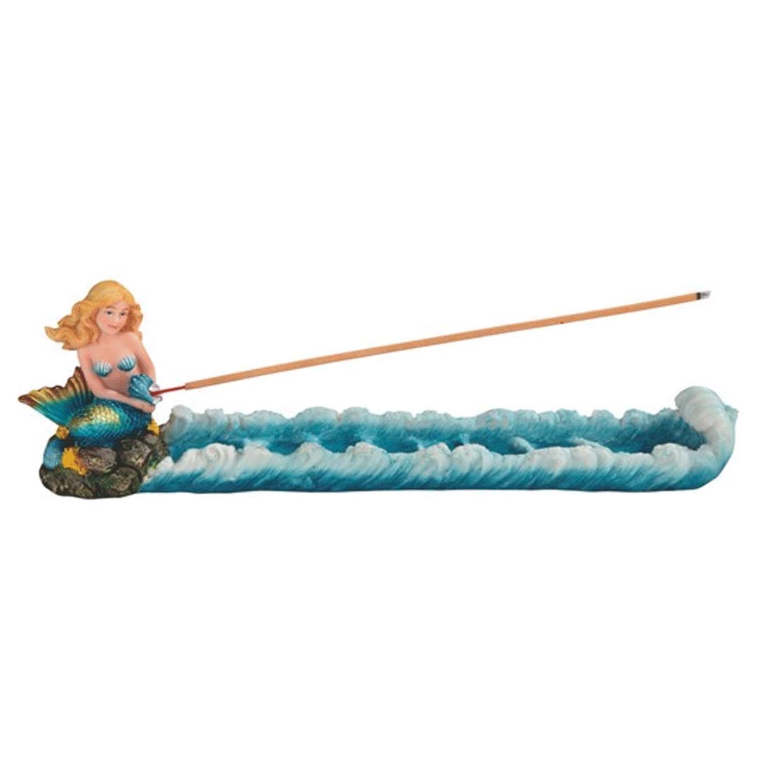 GSC 91982 11.75 Inch Mermaid Incense Burner Turquoise, Blue