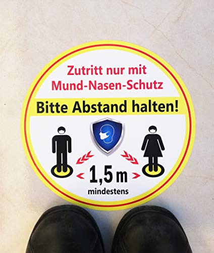 8 Stück Abstand Halten Aufkleber-24cm x 24cm rutschfesten Abstand halten Aufkleber fußboden-bemerkenswerten Aufkleber-bodenaufkleber Abstand halten für Unternehmen,Apotheken,Krankenhäuser - Image 8