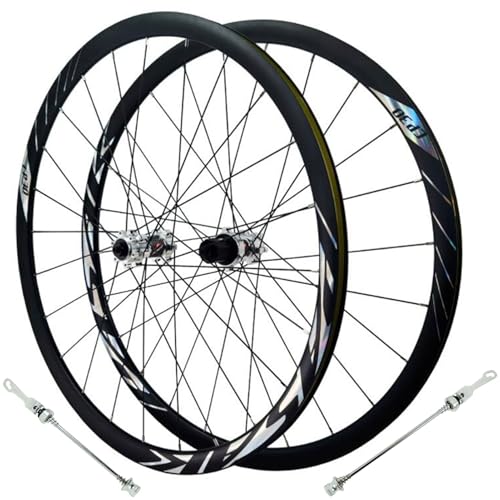GEIRONV Juego Ruedas Carretera for Bicicleta 700C, Freno Disco Llantas de Aleación 24 Agujeros Doble Pared 4 Rodamientos Sellados Ruedas Delanteras Y Traseras 7/8/9/10/11/12 Velocidades(9*100/10*135MM