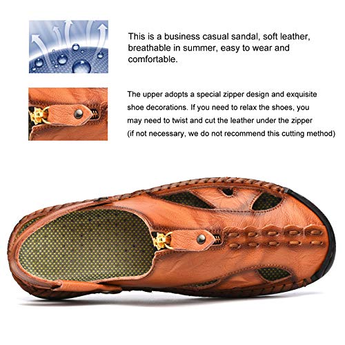 Shaire Men'S Sandals Outdoor Leather Closed Toe Beach Shoes4
