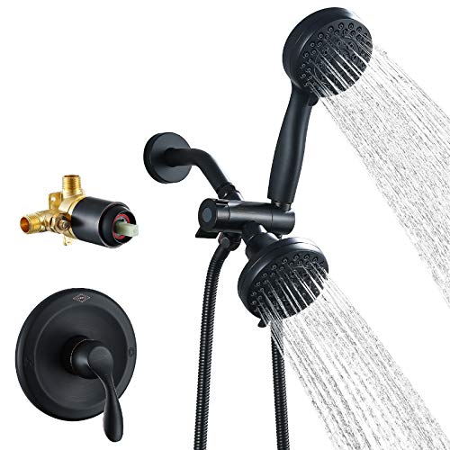 Featured Product Shower Mixer Set with Valve, MLIAOCUK Shower System Set High-Pressure Handheld Showerhead Modern 2 in 1 Shower (Oil-Rubbed Bronze/Round)