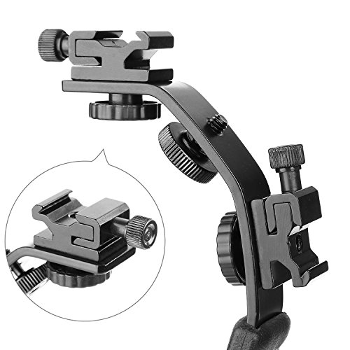image for ChromLives Camera L Bracket Mount Video Grip L-Bracket with Dual Flash